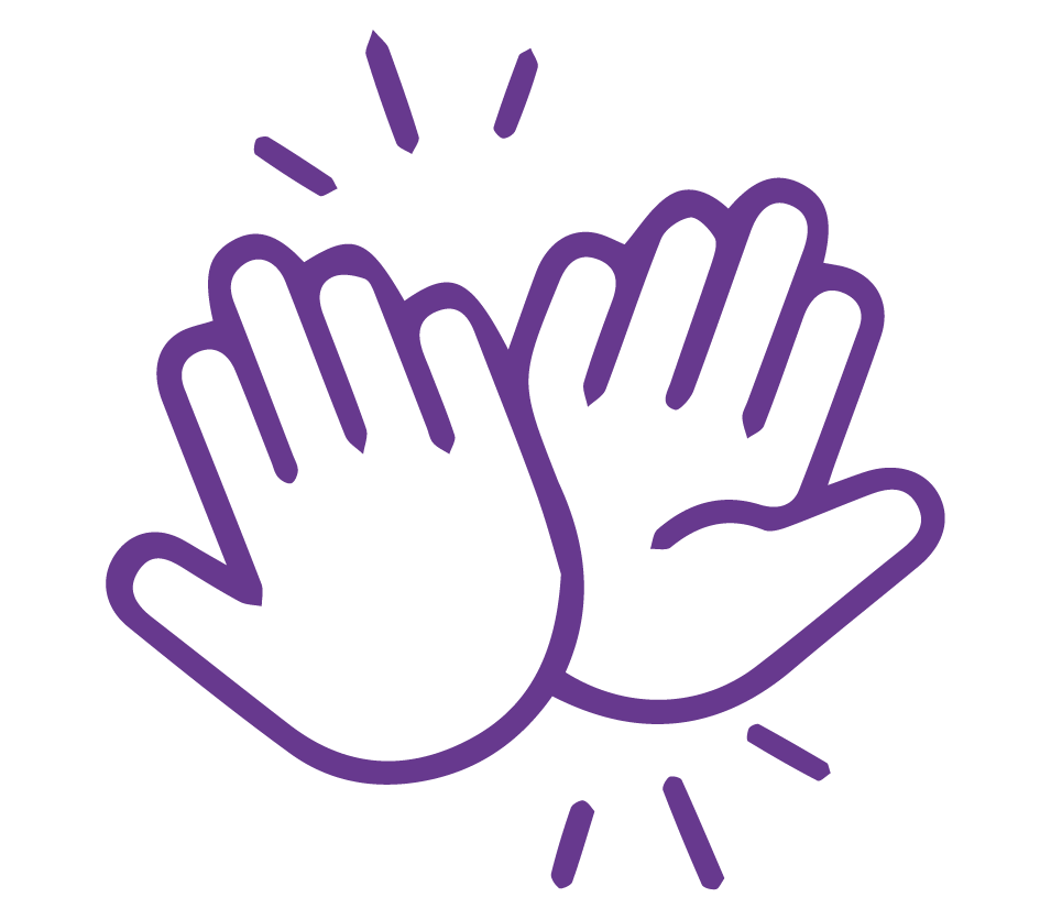 Icono de manos chocando los cinco