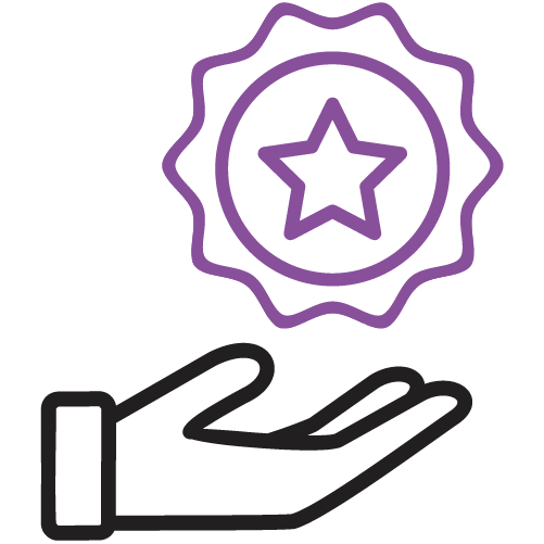 Icono de una mano sosteniendo una estrella