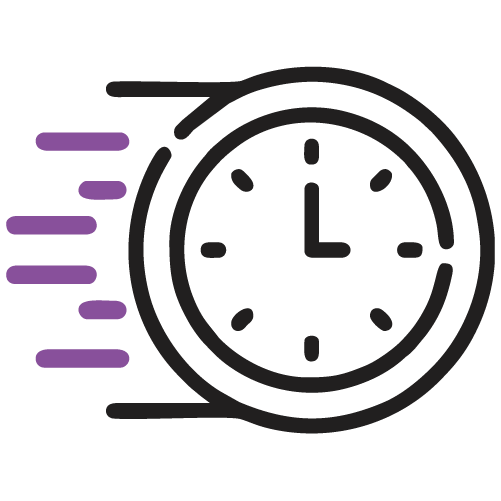 Icono de un reloj en movimiento