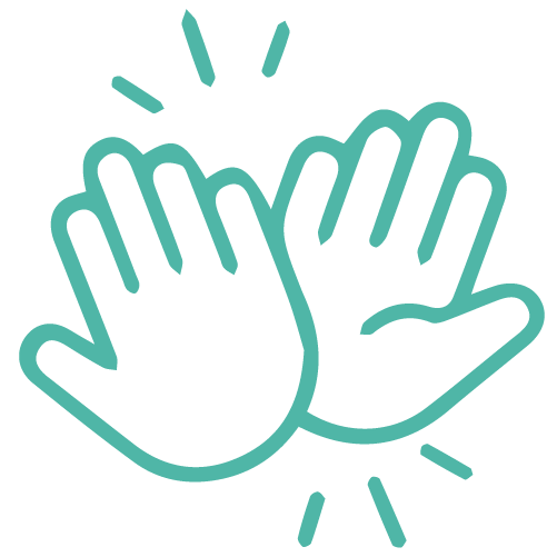 Icono de unas manos chocando los cinco