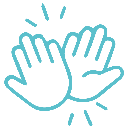 Icono de unas manos chocando los cinco