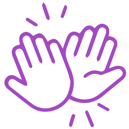 Icono de unas manos chocando los cinco