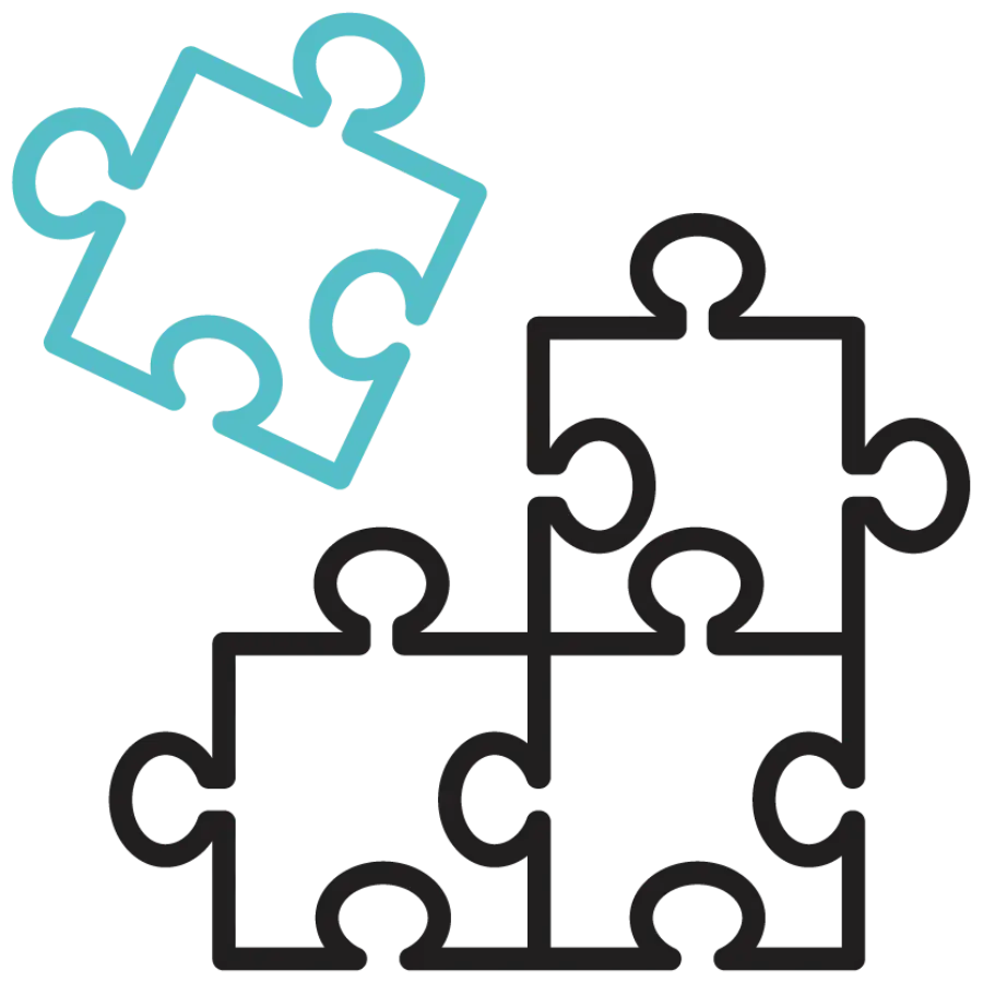 Icono de unas piezas de rompecabezas