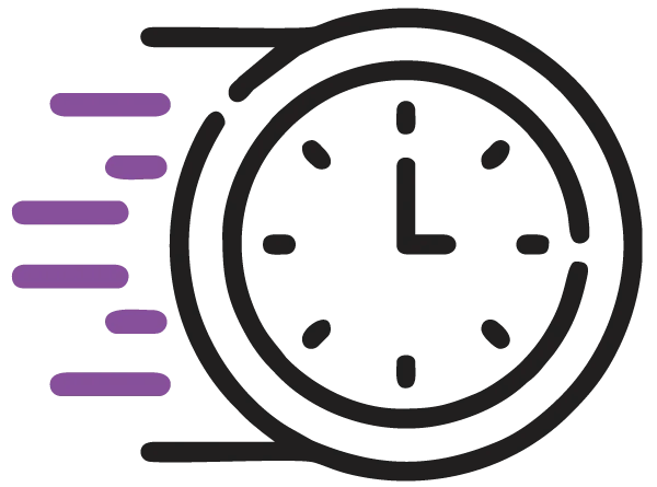 Icono de un reloj en movimiento