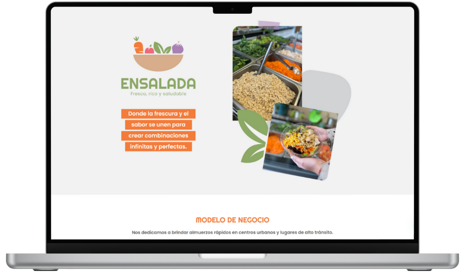 Imagen de una notebook visualizando el sitio de Ensalada