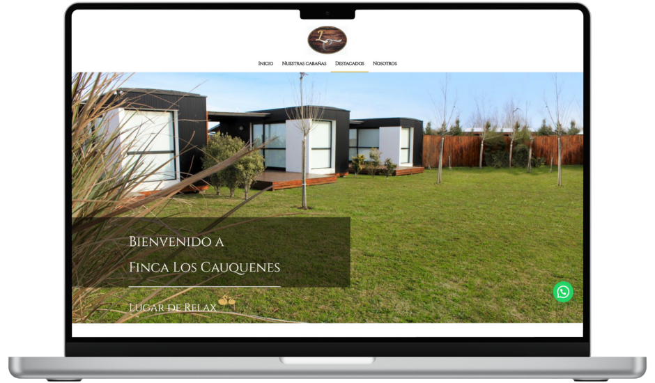 Imagen de una notebook visualizando el sitio de Finca Los Cauquenes