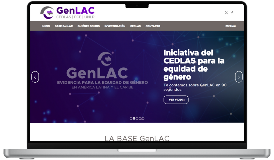 Imagen de una notebook visualizando el sitio de GenLac 