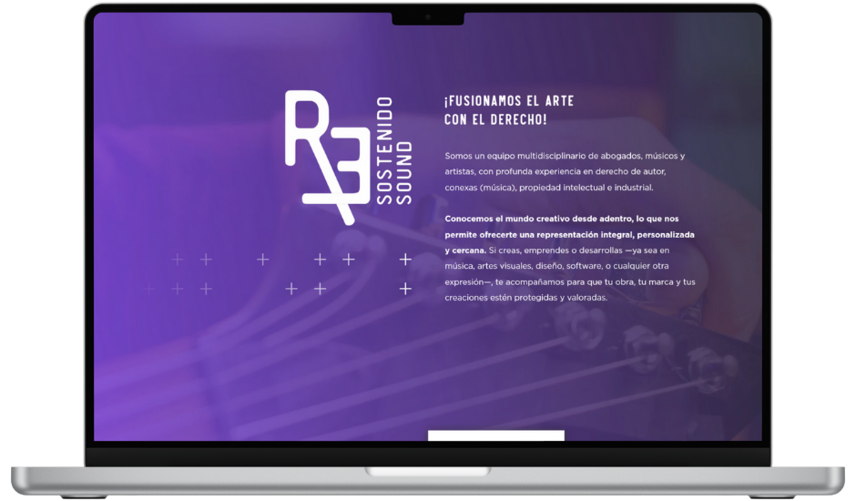 Imagen de una notebook visualizando el sitio de ReSostenido sound