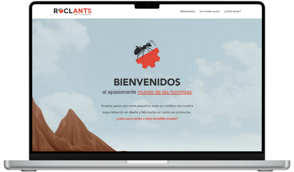 Imagen de una notebook visualizando el sitio de Roclants