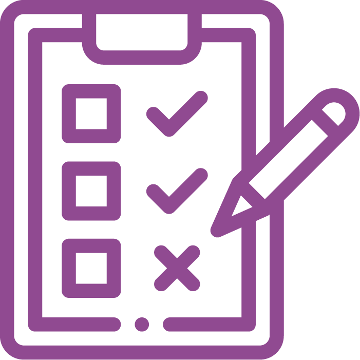 Icono donde se muestra una planilla con objetivos y tildes