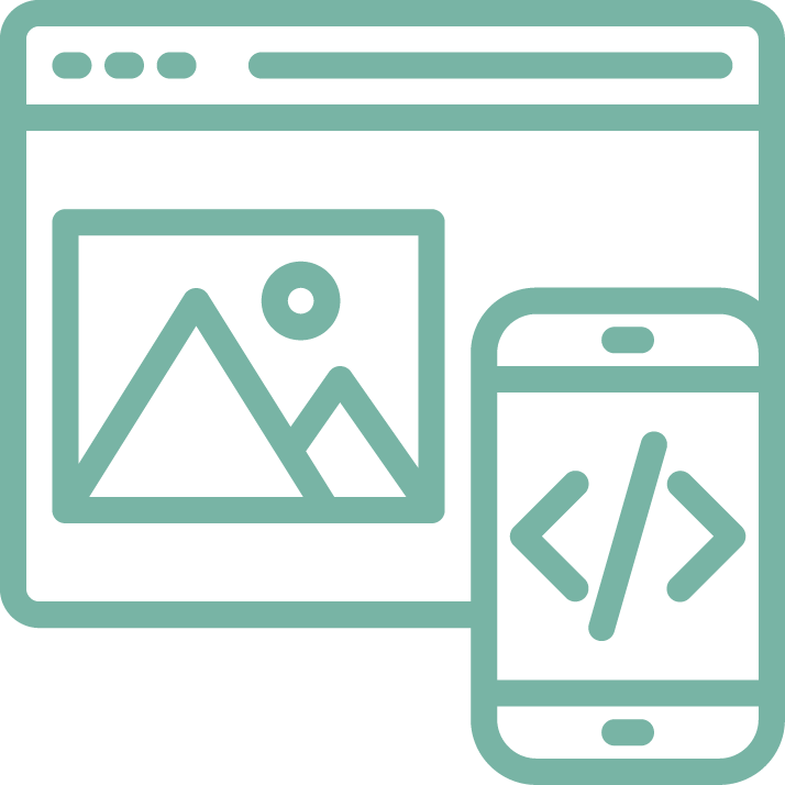 Icono donde se muestra un celular y el navegador de una computadora