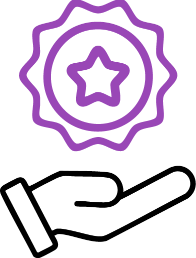 Icono de una mano sosteniendo una estrella