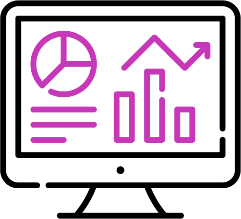 Icono de un monitor que visualiza gráficos