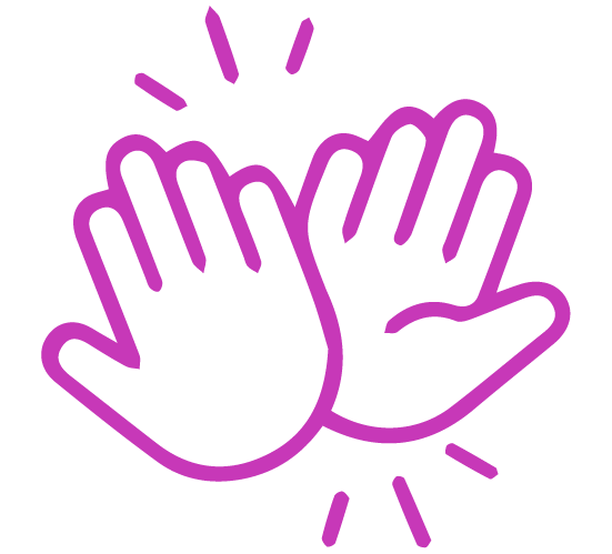 Icono de unas manos chocando los cinco